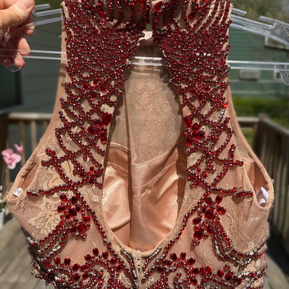 Sherri Hill Red Beaded Prom Dress - Picture 9 of 12